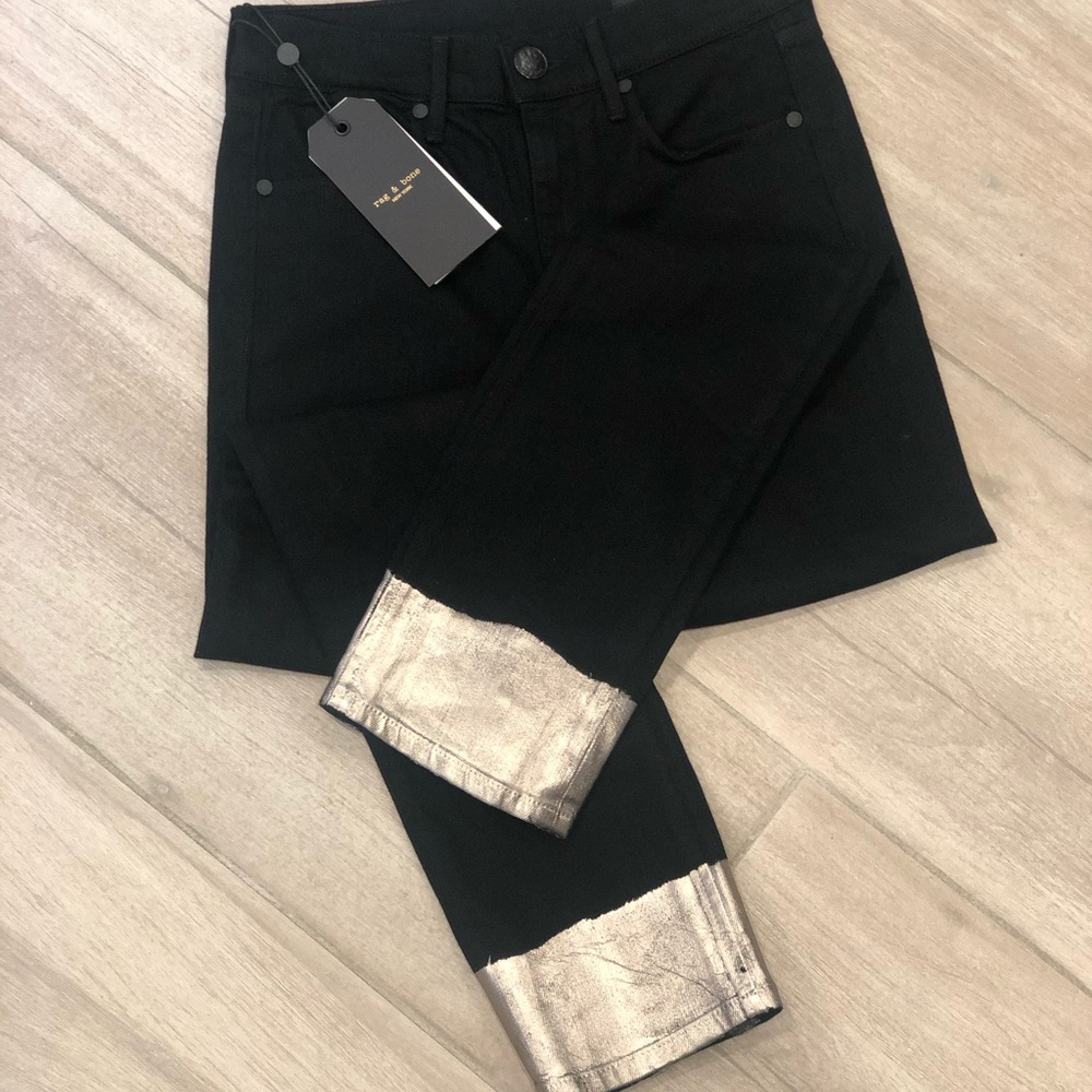 Rag & Bone Bilbury Ankle Cigarette Black Sz 24